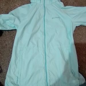 Blue turtle neck jacket with hood